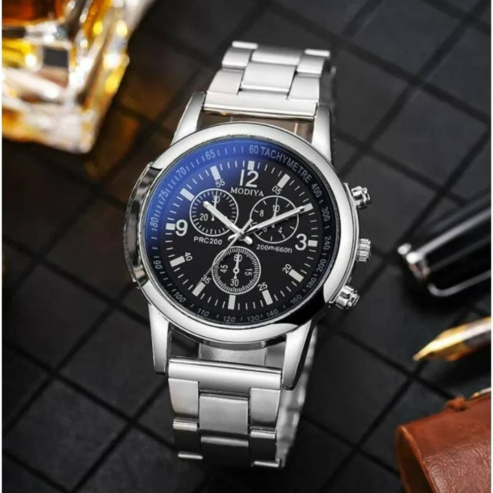 Two Black Business Men Quartz Watches - Alloy Band - Picture 3 of 5
